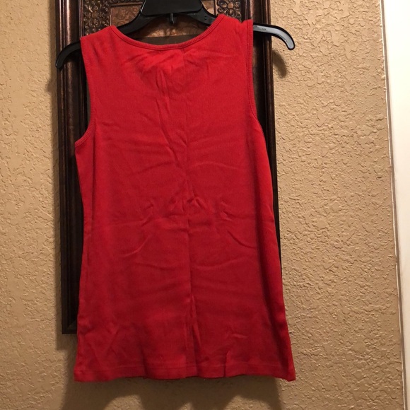 NWOT Hannah Diamond & Stud Accented Tank Top. Red. Small. Great Holiday Wear. - Picture 9 of 11